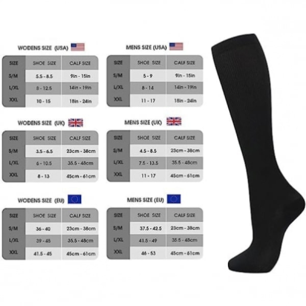 L/XL 7 par kompressionsstrømper til kvinder og mænd er de bedste atleter