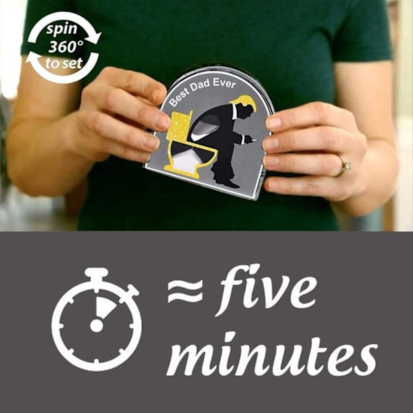 5 minuters toalett-t sandtimer, sandklocka med rolig prin
