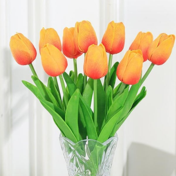 20 stk. orange Real Touch Latex Kunstige Tulipaner juledekoration