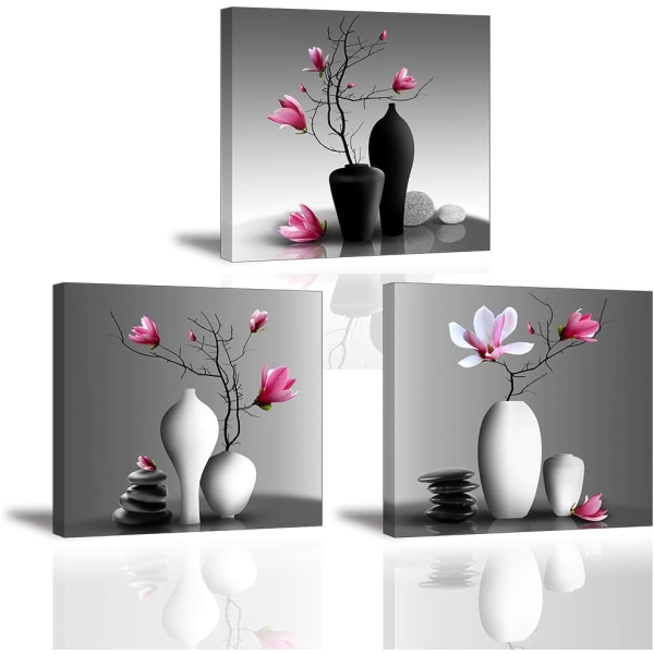 3X Orchid Canvas Prints Elegant Tree in Flower Vas Piy P
