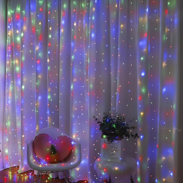 Curtain String Lights, 300 LED USB Gardin Lights 3m*1m 8 Lightin