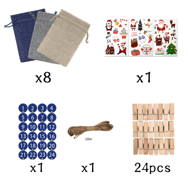 24 stk. smykkeposer, 3 farver 10 * 14 cm julegavepose og