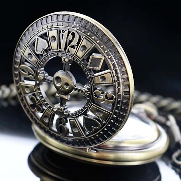 Vintage Unik Hul Mekanisk Steampunk Lommeur med Chai