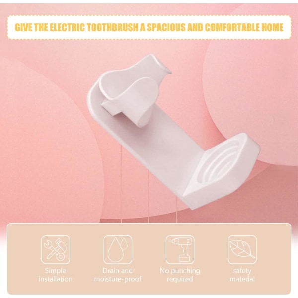 4 delar elektrisk tandborsthållare, Väggmonterad eltandbr