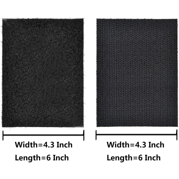6 par 11CM x 15CM dubbelsidiga självhäftande kardborreband