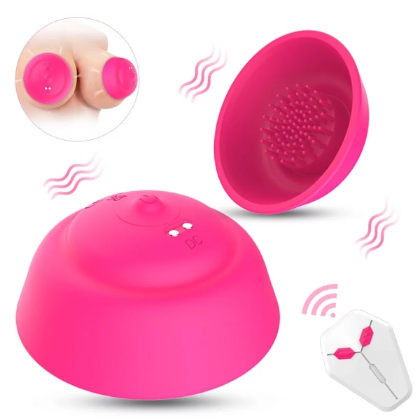 Röd one piece set, elektrisk bröstmassager, trådlös fjärrvibrator
