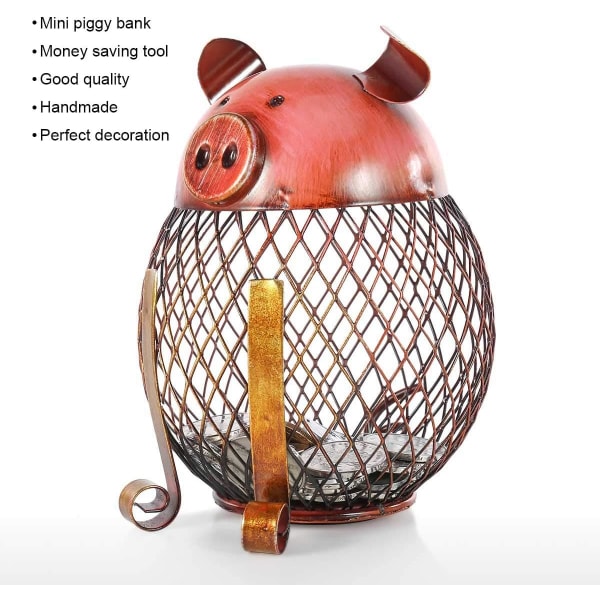 Pig Piggy Bank Metal Skulptur Penge Bank Piggy Bank Gave