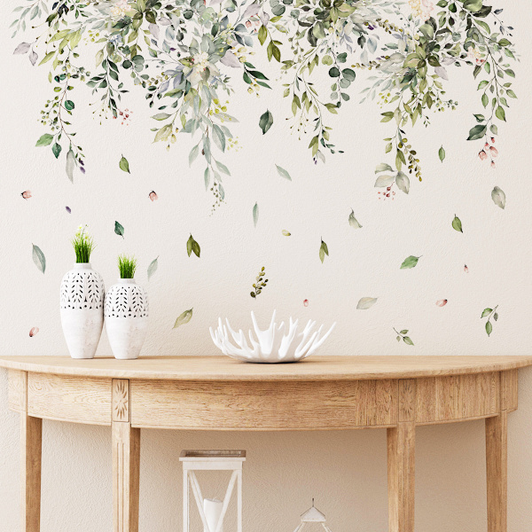 Plante blomster, trægrene, vægklistermærker, stue, soveværelse
