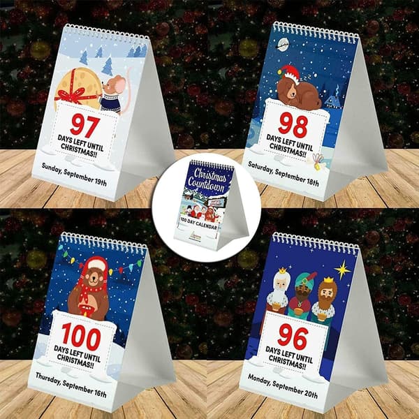 Julekalender med nedtelling 100 dager 2022, avtakbar nedtelling