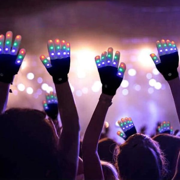 7 lystilstande LED-handsker til børn, lysende handsker, børns LED F