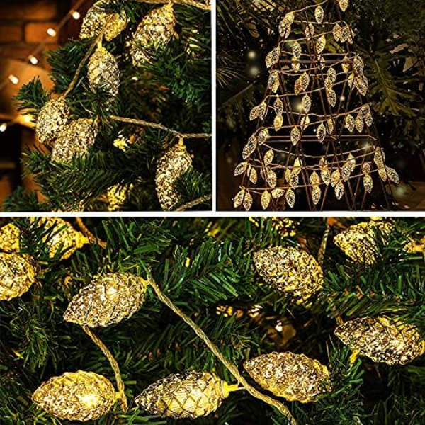 Julgran ljusslinga med tallkottar LED-ljusslinga julgran