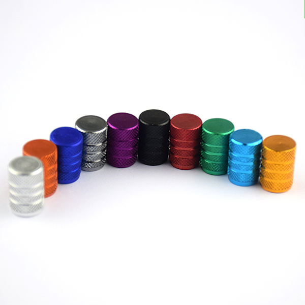 Dækventilhætte, sort, 4 stk./pakke, anodiseret aluminium, korros