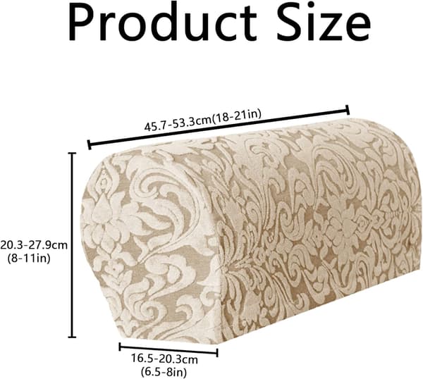 (Abrikos) 2 stk. Sofa armlæn covers, lænestols covers til arme, ar