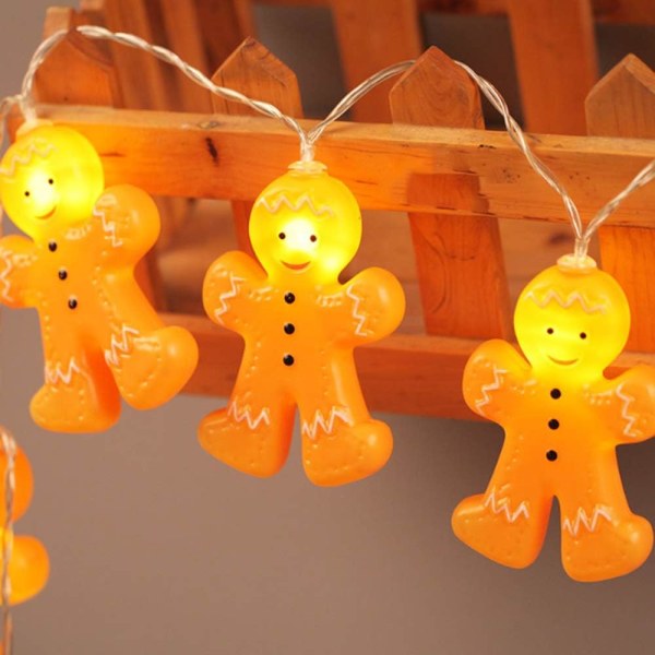 Warm White Gingerbread Man String Lights Can Be Used for Party, G