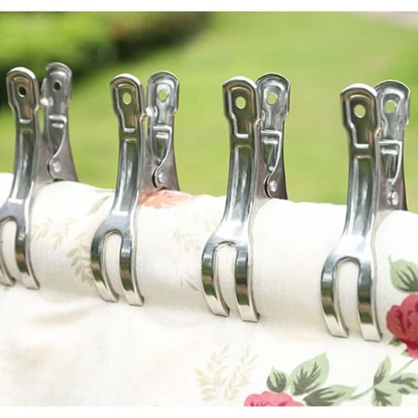 6 stk. robuste dyneclips til dyner, metalclips