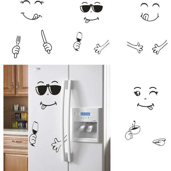 4 Stk Sød Køleskabsmagnet, Smiley Face Aftagelig Sticker, Sød Fre