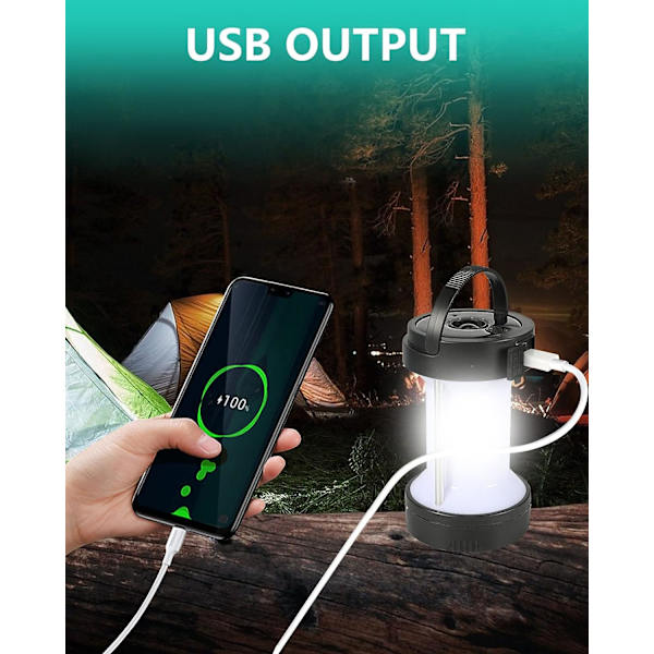 Ladattava aurinkokäyttöinen leirintävalo 1800mAh akkukäyttöinen LED-lyhty