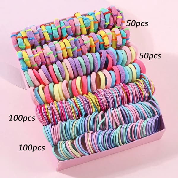 Flickans hårgel set, flickans hårtillbehör, 300 stycken
