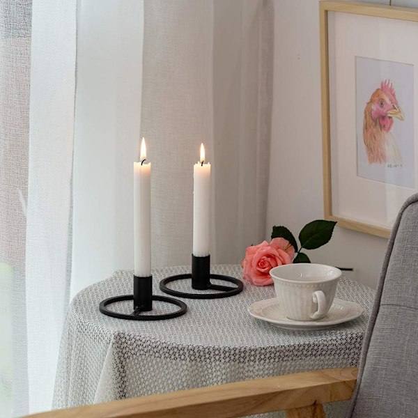 2 Lysestaker Lysestaker Spiss Lysestaker Retro Svart De
