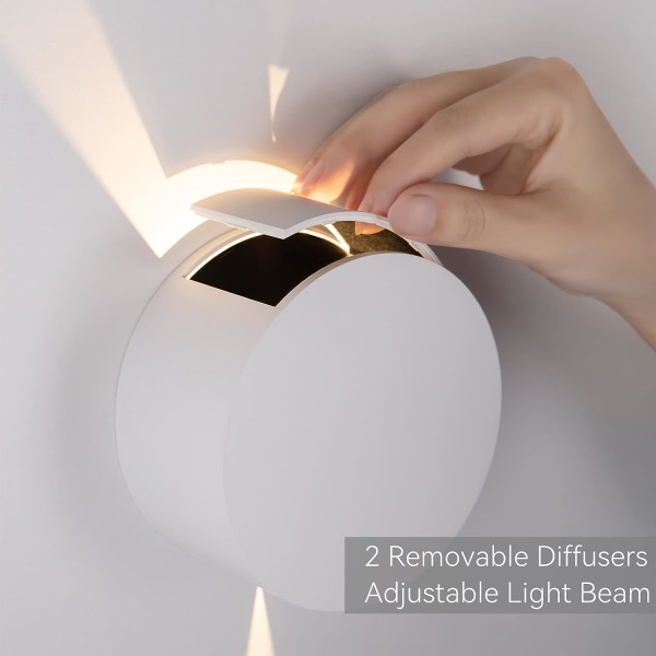 LED Vegglamper Innendørs Runde Justerbare Opp Ned Vegglamper