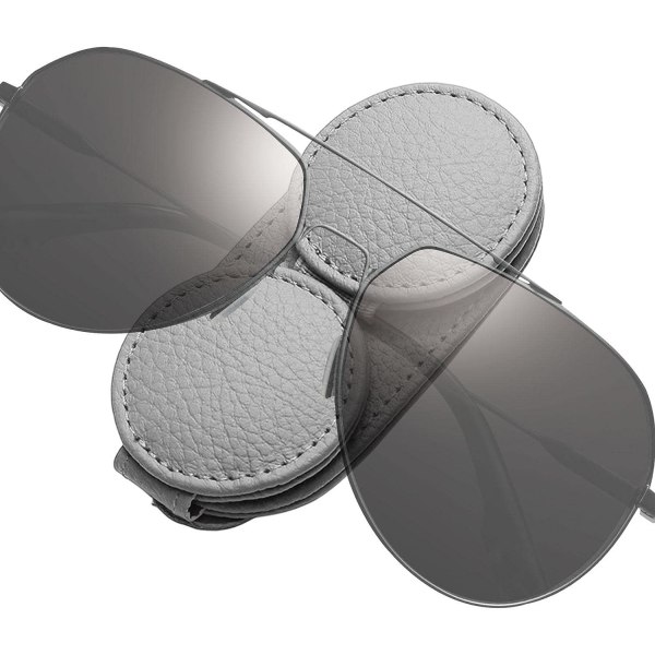 Grå runda solglasögonklämma för bilsolskydd - Double Clip Sun Vi