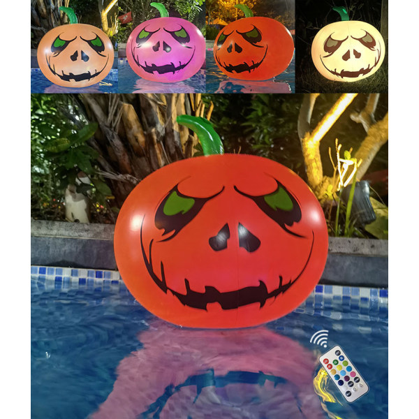16 tommers Halloween skrekk oppblåsbar gresskar fargeskiftende Lumino