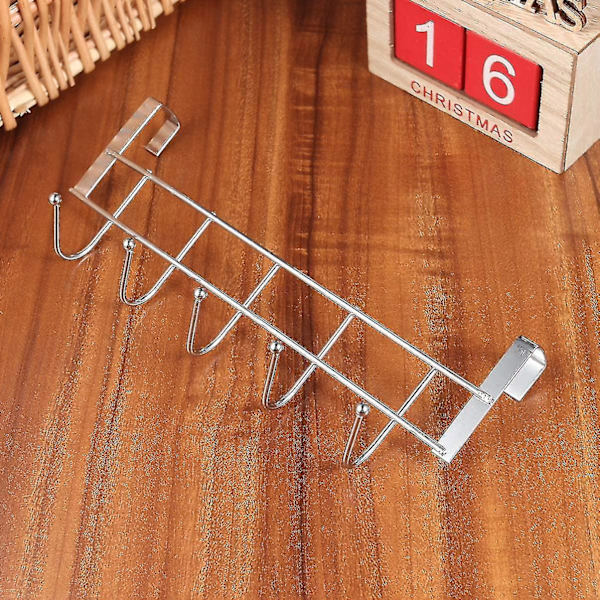 Med 5 kroge krog skinne rustfrit stål dør krog frakke krog frakke H