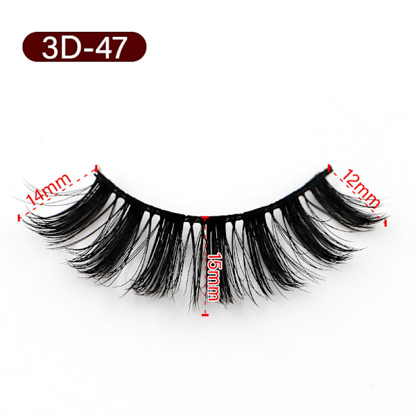 15 par lösögonfransar - 3D faux mink (G-47) Svart en one size