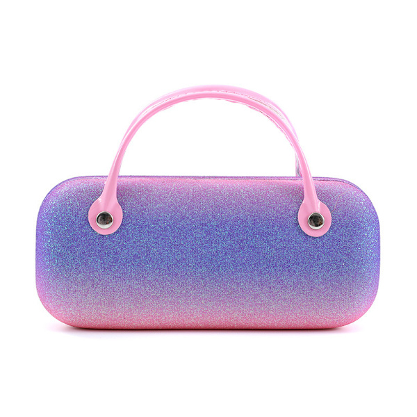 Violet farve, 15 * 5,5 * 7 cm briller etui, bærbar og tryk