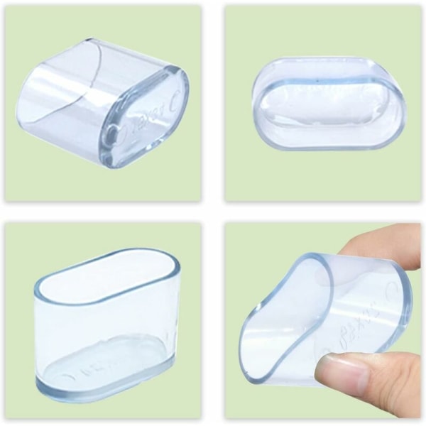 15 x 30 mm (1,5 x 3,0 cm) 20 kpl kirkkaat soikeat tuolinjalkahatut pehmeät