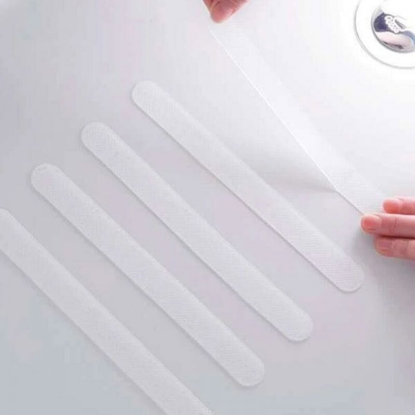SHOWER SLIDE: 6 stk. transparente sklisikre striper for dusj og bad