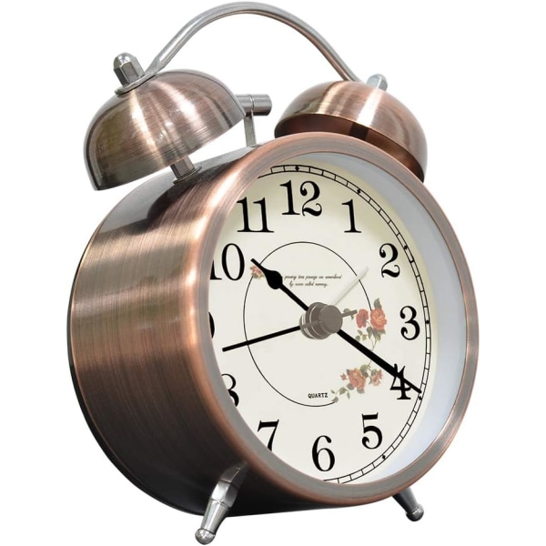 Klassinen kelloherätyskello, Vintage Retro Silent Alarm Clock, Lumin