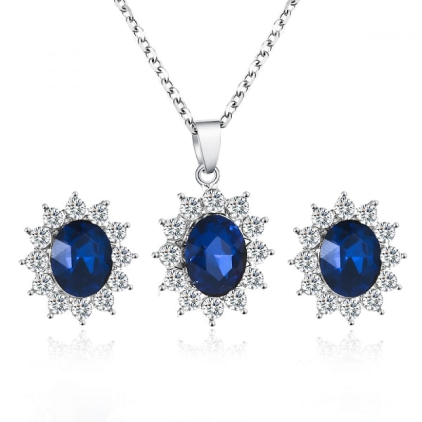 Jewelery set with necklace and earrings Blue Blue