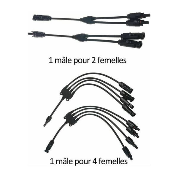 2 stk. MC4 solcelleforbindelseskabel, fotovoltaisk panelforbindelseskabel