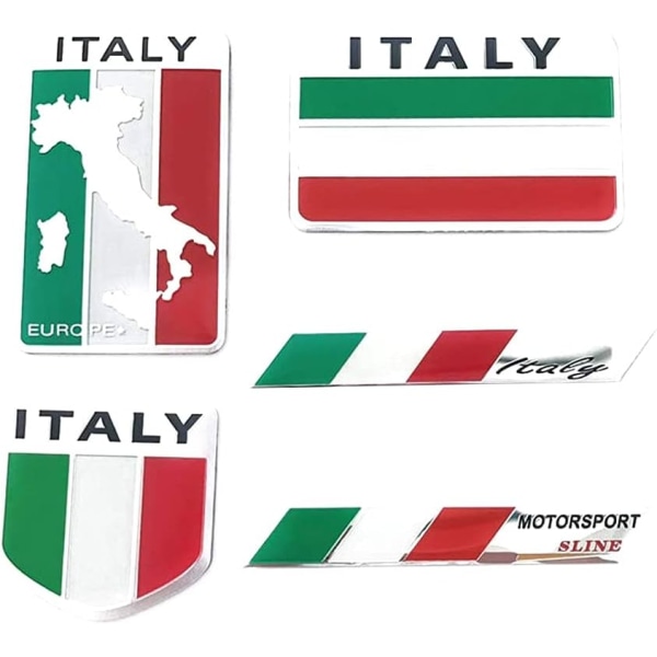 Bil Klistermærke Italien Flag Aluminiumslegering Italien Emblem Badge Creative