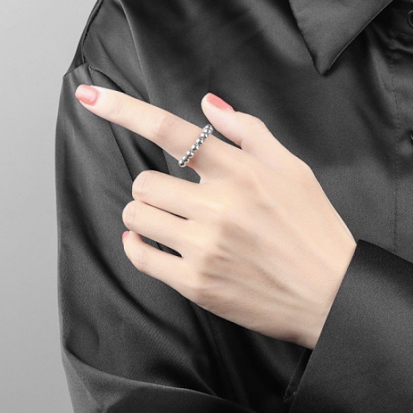 1 stk. Anti-stress ring med 10 roterbare perler kobber platin colo