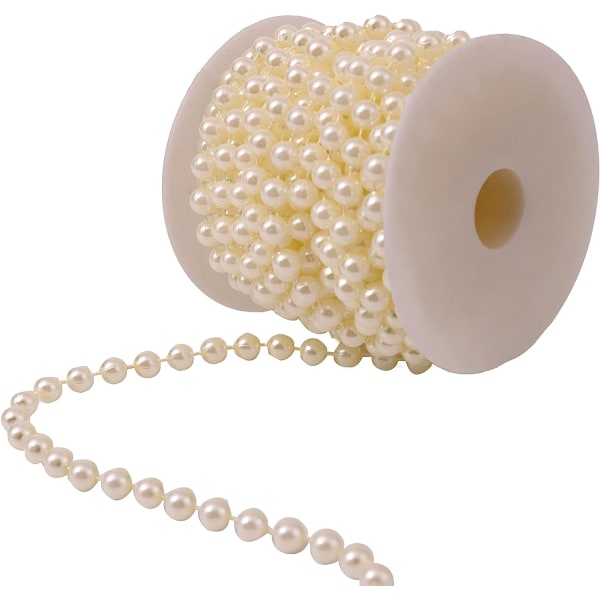 10m/Rull 8mm Akrylpärla Garland Spool Chain Halsband Beads Flow