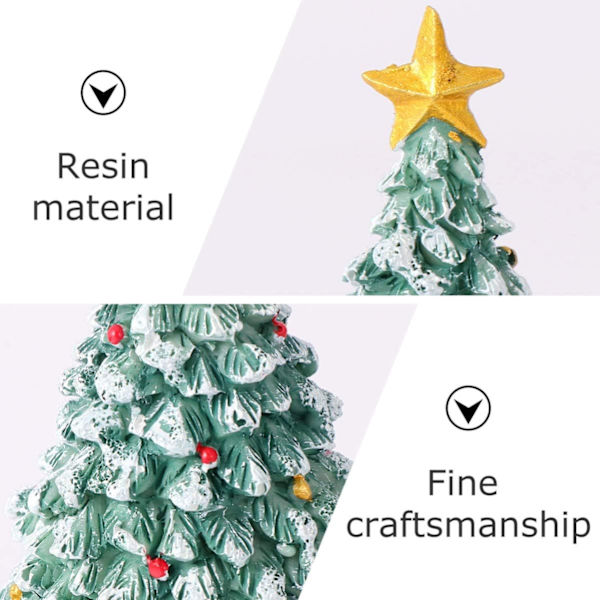 Liten snöig julgran mini konstgjord frostträd vinter DIY