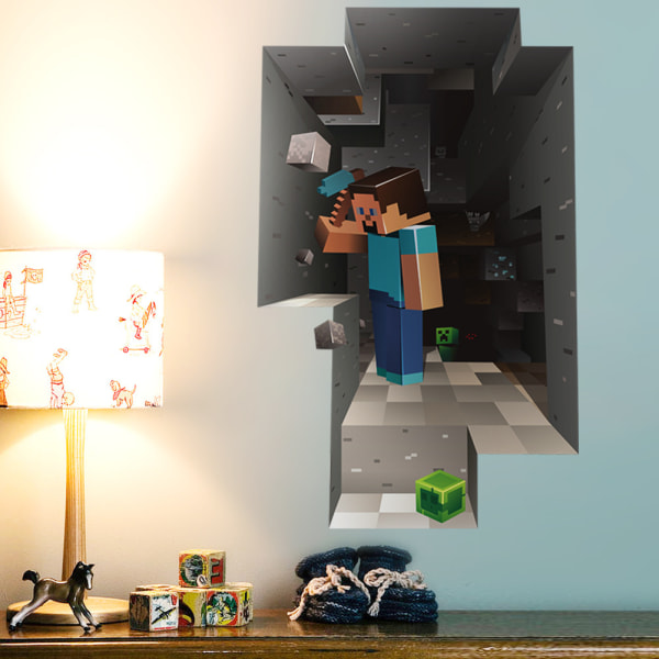 50*70 cm:n pakkaus Minecraft Giant Peel ja Stick Tarra -sarjakuvalle D