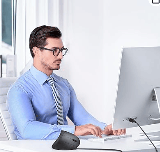 Sort, sort kablet ergonomisk mus, 6400 DPI lodret mus, 6 knapper
