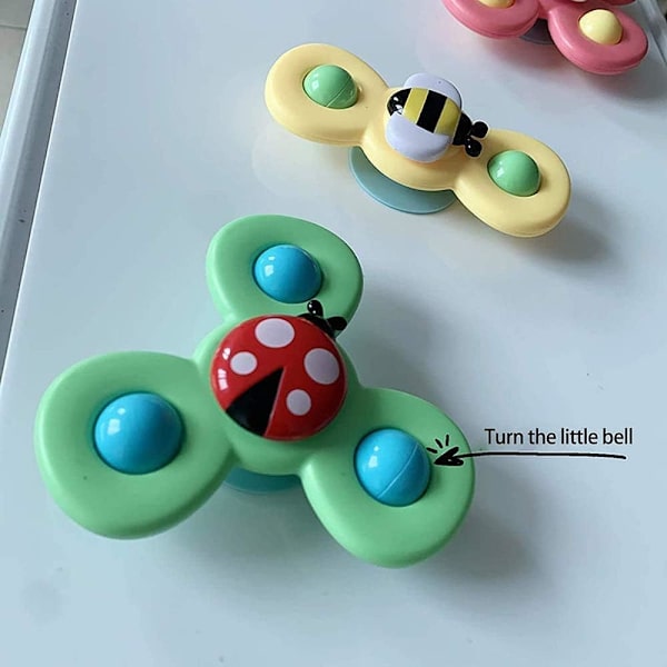 Barn Spinner Leke 3 PCS Sugkopp Topp Leke Spinner Leke, Utdanningsmessige
