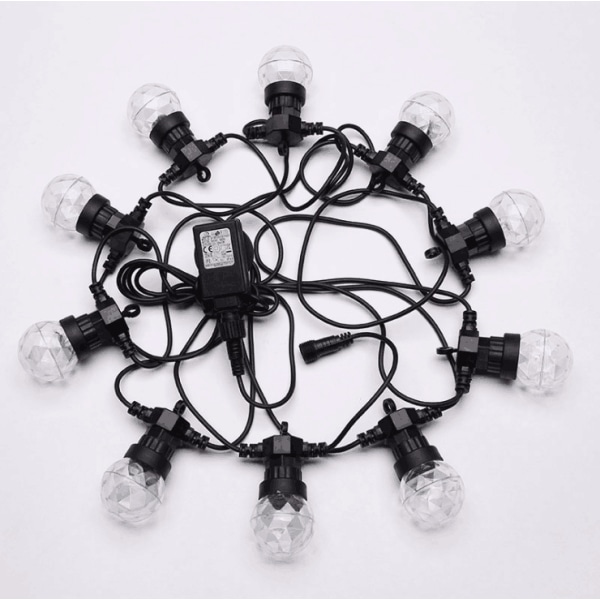 G50 lämmin valo+läpinäkyvä kuori, 5 metriä 10 lamppu (24V matalajännite
