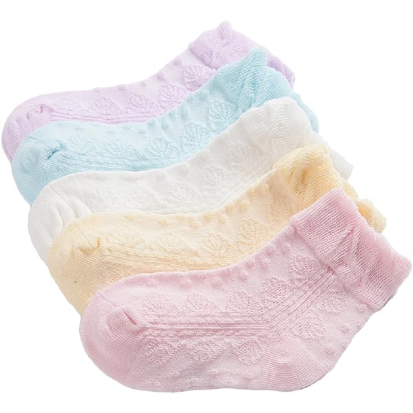 Five Pairs Thin Socks Children 1-3 Years Cotton Breathable Baby G