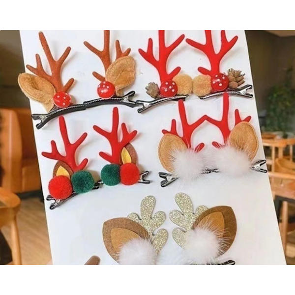 E-Deer Antler hiuspidikkeet 1 paria Grosgrain joulu hiuspidikkeet C