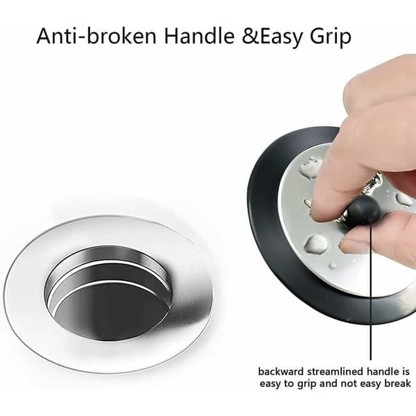 Avløpsstopper, universell badekarstopper med lang metallkulekjede