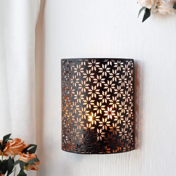 Batteridriven lampa 20 cm H vägglampa belysning metall rustik vägg