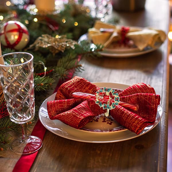 Julekrans Servietringe 6PCS Jule Servietringe,Christm