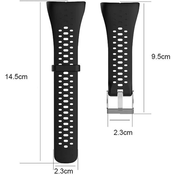 Mørkegrå rem kompatibel med Polar M400/M430, udskiftning