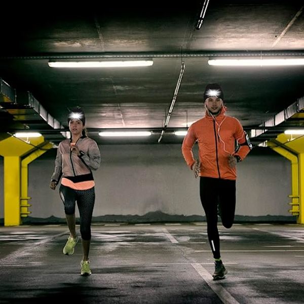 Hvit med LED-lys Unisex USB-oppladbar - Gave til menn og kvinner