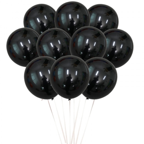 100STK Svarte ballonger 26cm Latex Fest Bursdag svart